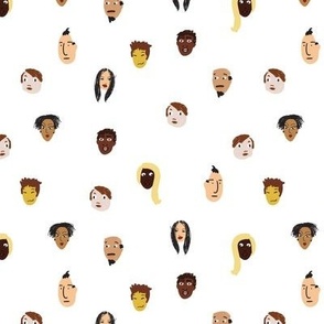Faces races people one