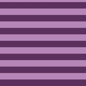 Horizontal Awning Stripe Pattern - Plum and Dusty Lilac