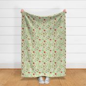 pink weed pale green linen