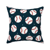 Baseball Dots - Red and White with Stars Large Navy