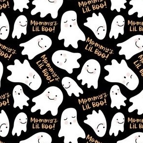 Mommys Lil Boo Ghosts - Black, Medium Scale