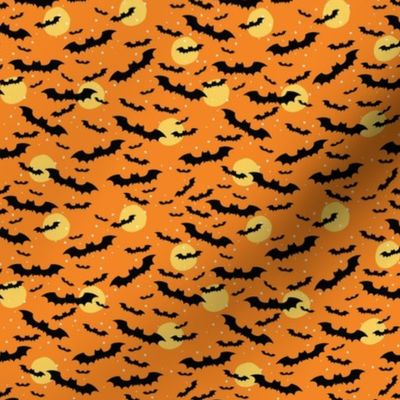 Halloween Bats - Orange, Small Scale