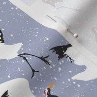 Dancing Snow Cranes