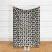 Small-Scale Bigfoot / Sasquatch Toile de Jouy in Black