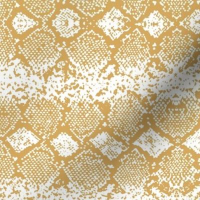 Snake skin abstract boho texture animal skin wild jungle design mustard ochre yellow on white