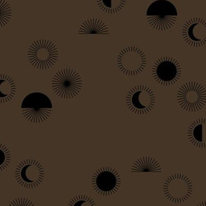 Sunrise sunshine and moon phase designs happy day design chocolate brown black