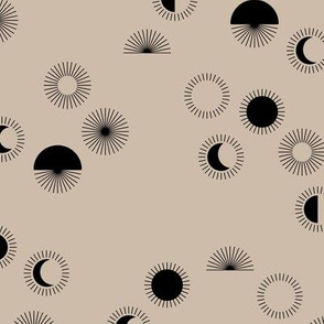 Sunrise sunshine and moon phase designs happy day design beige black