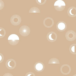 Sunrise sunshine and moon phase designs happy day design soft beige sand caramel white 