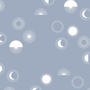 Sunrise sunshine and moon phase designs happy day design soft blue sky