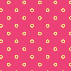 Polka Dots in Dark pink and Jasmine