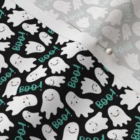 Cute Lil Ghosts - Black and Aqua, Small Scale