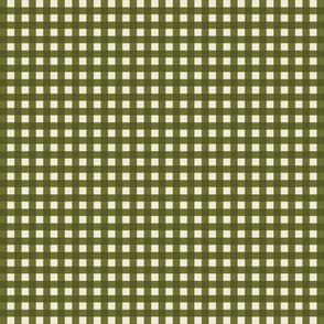 gingham -small scale-olive green