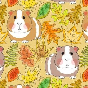 large guinea pigs with fall leaves