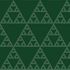 Sierpinski Triangle - white chalk on green chalkboard