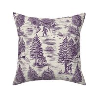 Large-Scale Bigfoot / Sasquatch Toile de Jouy in Purple