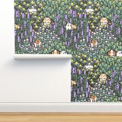 Guinea Pigs and Garden Herbs Pattern, small