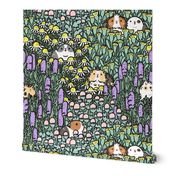 Guinea Pigs and Garden Herbs Pattern, small