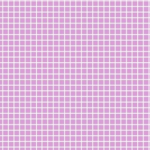 Small Grid Pattern - Lilac and White