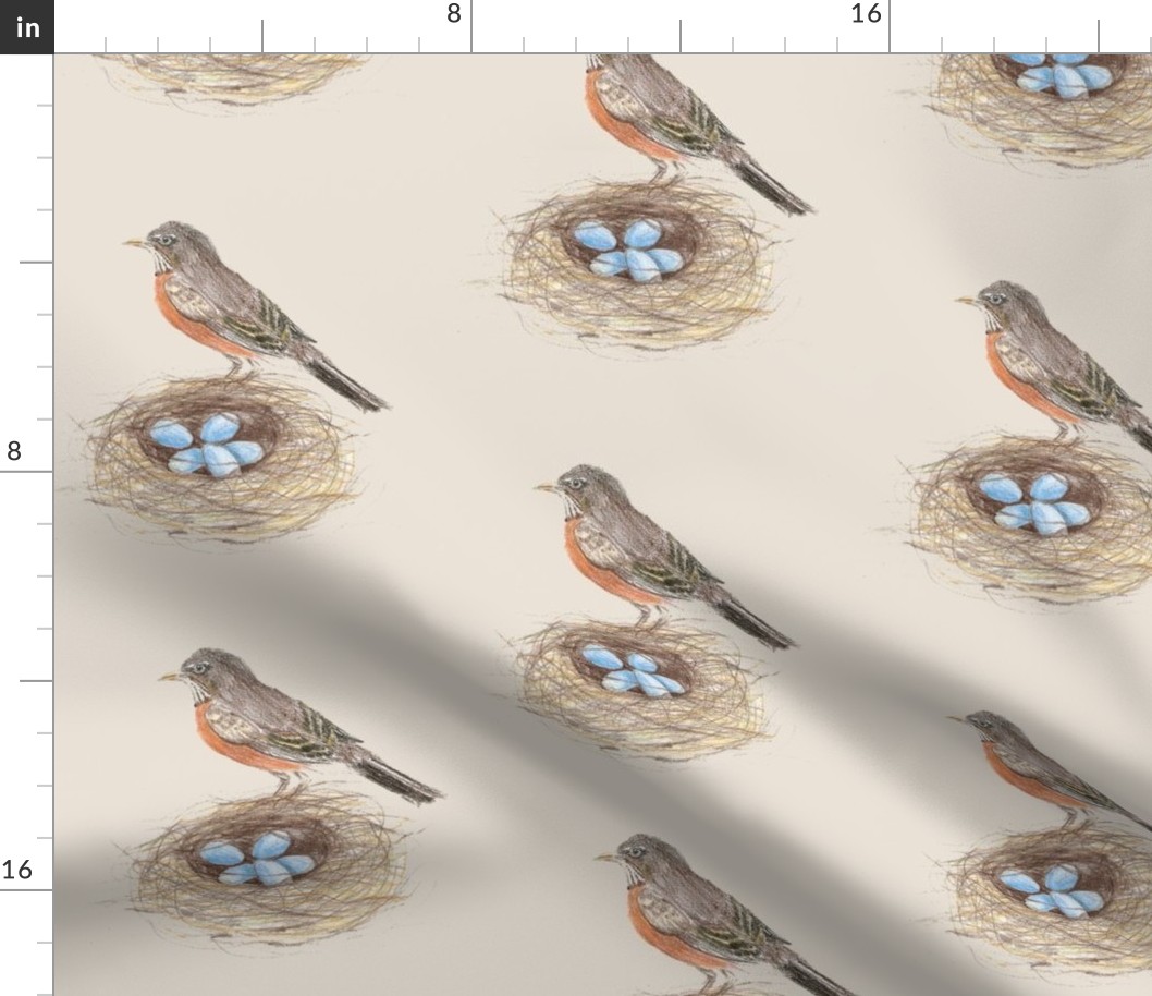 Robin Nest on Linen