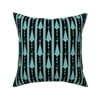 Hang On Clothespins Simple Stripe - Black on Teal