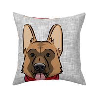 German Shepherd panel - grey - 18" square panel - LAD21