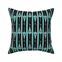 Hang On Clothespins Circus Style - Black on Teal