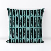 Hang On Clothespins Circus Style - Black on Teal