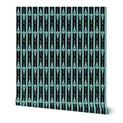 Hang On Clothespins Circus Style - Black on Teal