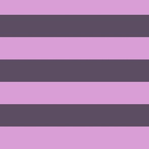 Large Horizontal Awning Stripe Pattern - Lilac and Somber Lilac