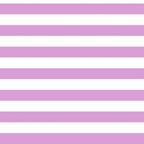 Horizontal Awning Stripe Pattern - Lilac and White