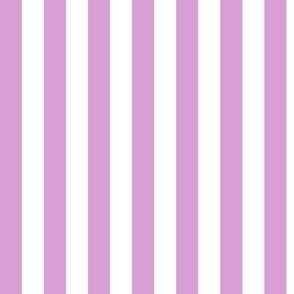 Vertical Awning Stripe Pattern - Lilac and White