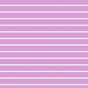 Horizontal Pin Stripe Pattern - Lilac and White