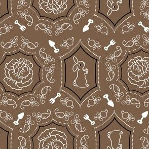 Bunny Garden Bandana in Brown