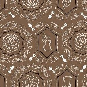 Brown Bandana Fabric, Wallpaper and Home Decor | Spoonflower