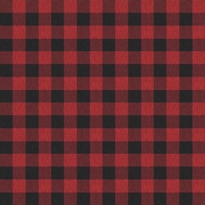 1/2” textured Buffalo plaid - red and black