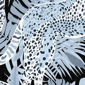 Cheetahs and Plants - Blue Shades / Large
