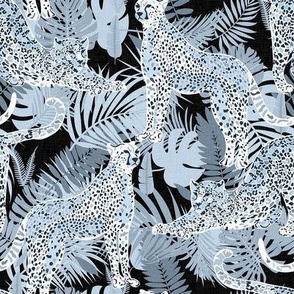 Cheetahs and Plants - Blue Shades / Medium