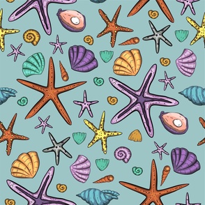 Summer sea starfish design