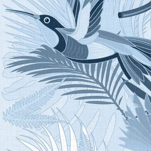 Paradise Birds - Light Blue / Large