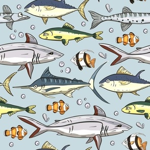 Summer sea fish cartoon design