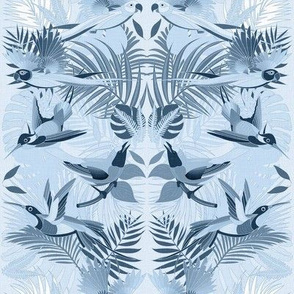 Paradise Birds - Light Blue / Medium