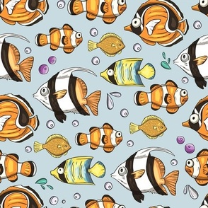 Summer sea fish cartoon design