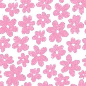 Kodomo Flowers pink on White