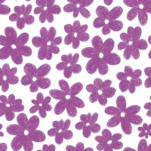 Kodomo Flowers Purple flowers on White