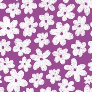 Kodomo Flowers white on Purple