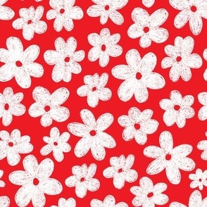 Kodomo flowers white on red