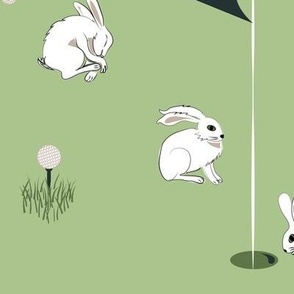 Bunnies on the Golf Course green