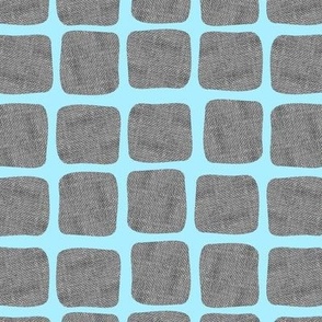 gray hessian squares on blue