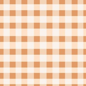 gingham dark peach