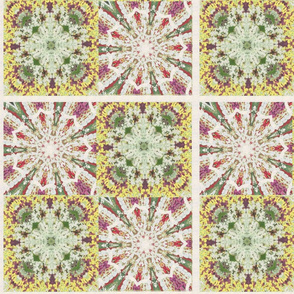 pink yellow flowers quilt blocks contrasting